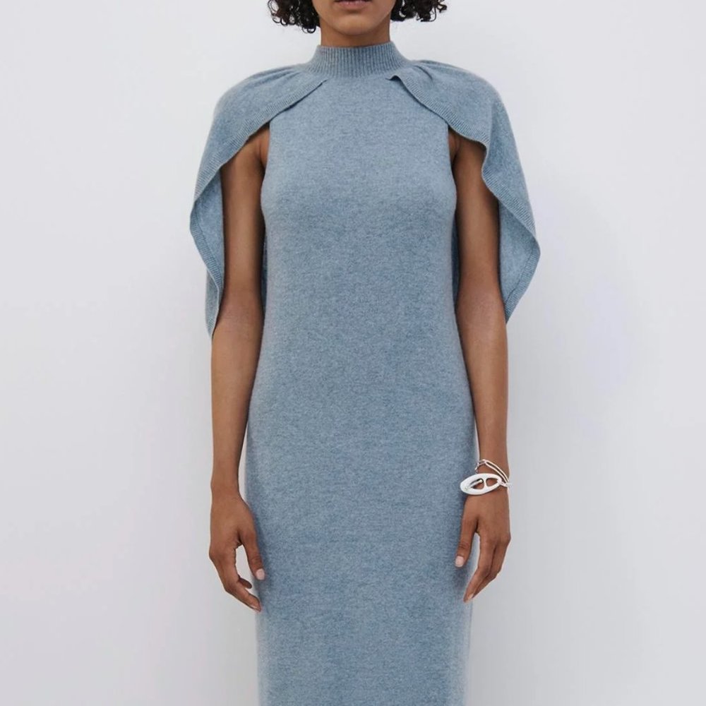Jonathan Simkhai's 'Nancy' Recycled Cashmere Cape Dress